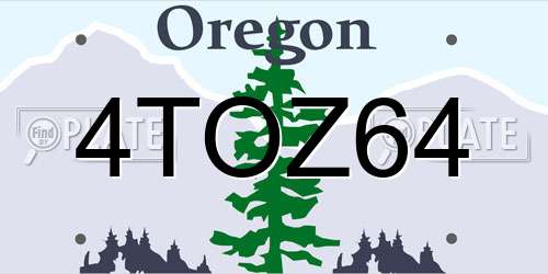 4TOZ64 Oregon License Plate