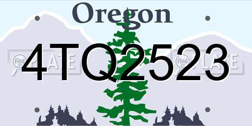 4TQ2523 Oregon License Plate