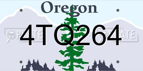 4TQ264 Oregon License Plate