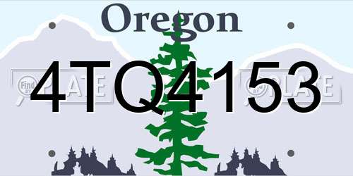 4TQ4153 Oregon License Plate