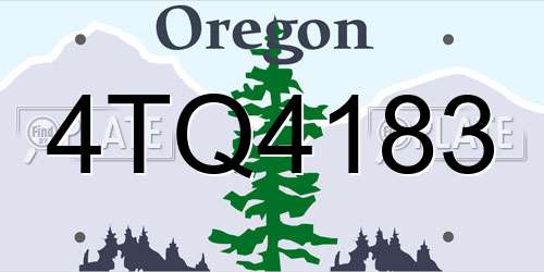 4TQ4183 Oregon License Plate