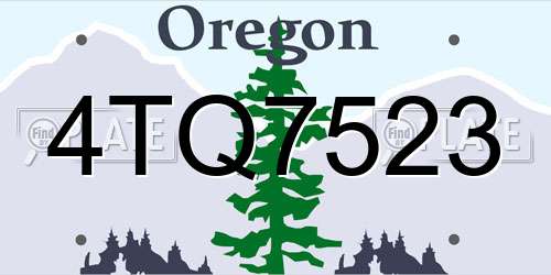4TQ7523 Oregon License Plate