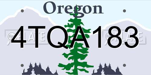 4TQA183 Oregon License Plate