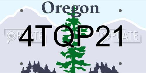 4TQP21 Oregon License Plate