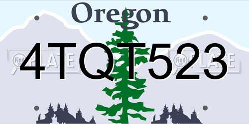 4TQT523 Oregon License Plate
