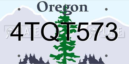 4TQT573 Oregon License Plate