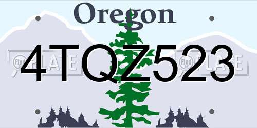 4TQZ523 Oregon License Plate