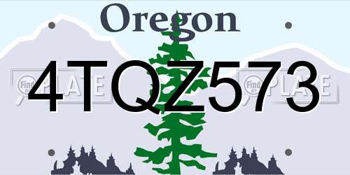 4TQZ573 Oregon License Plate