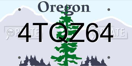 4TQZ64 Oregon License Plate