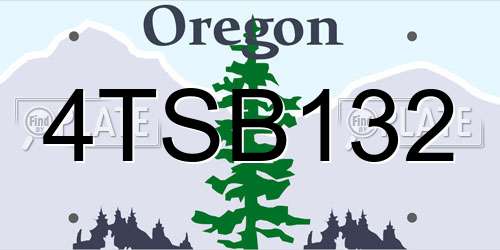 4TSB132 Oregon License Plate