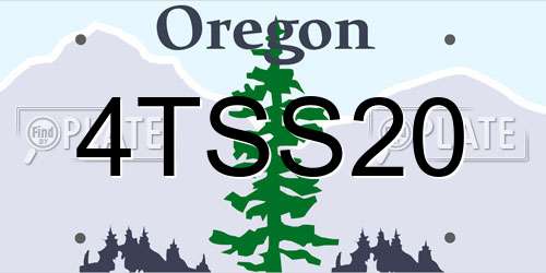4TSS20 Oregon License Plate