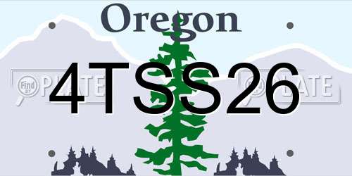 4TSS26 Oregon License Plate