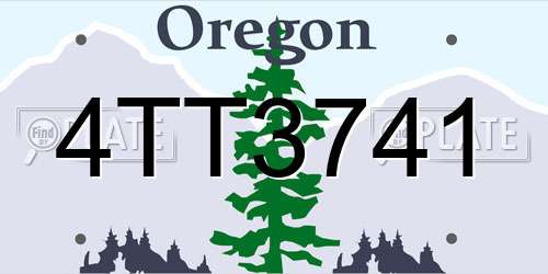 4TT3741 Oregon License Plate