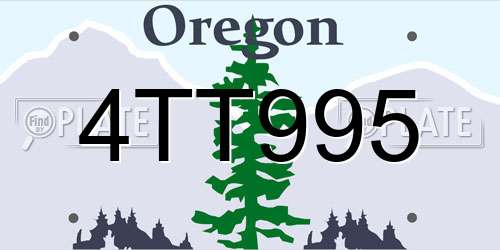 4TT995 Oregon License Plate