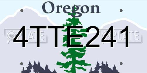 4TTE241 Oregon License Plate
