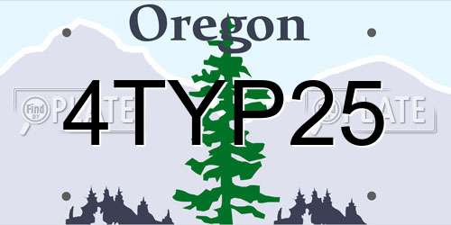 4TYP25 Oregon License Plate