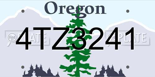 4TZ3241 Oregon License Plate