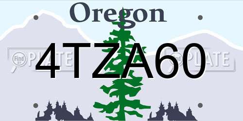4TZA60 Oregon License Plate