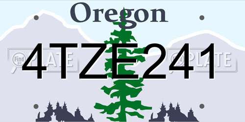 4TZE241 Oregon License Plate