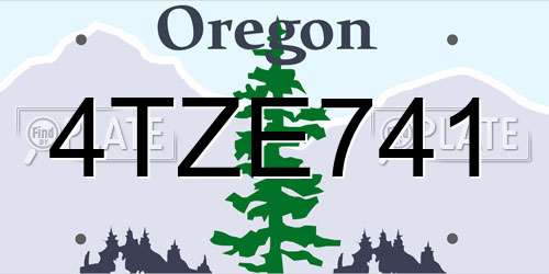 4TZE741 Oregon License Plate