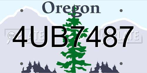 4UB7487 Oregon License Plate