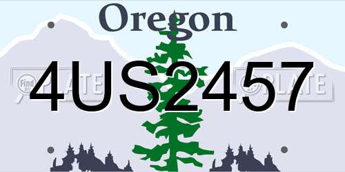 4US2457 Oregon License Plate