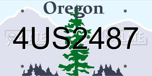 4US2487 Oregon License Plate
