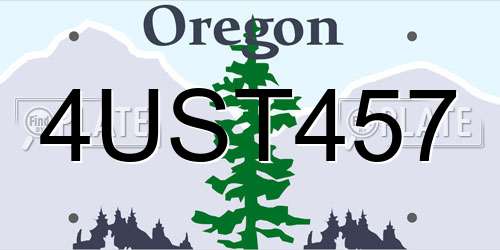 4UST457 Oregon License Plate