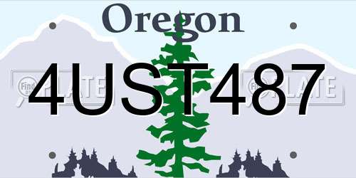 4UST487 Oregon License Plate