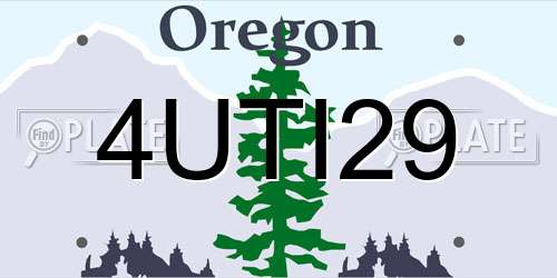 4UTI29 Oregon License Plate