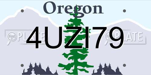 4UZI79 Oregon License Plate