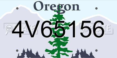 4V65156 Oregon License Plate