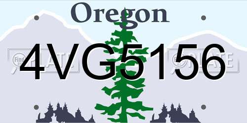 4VG5156 Oregon License Plate