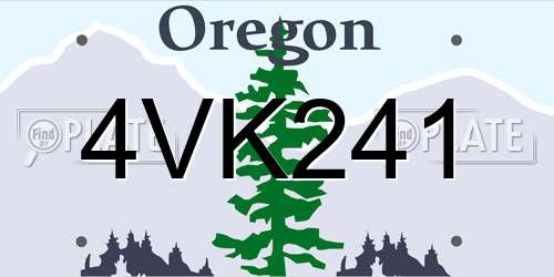 4VK241 Oregon License Plate