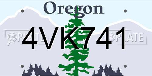4VK741 Oregon License Plate