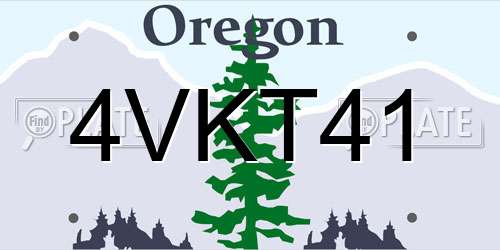 4VKT41 Oregon License Plate