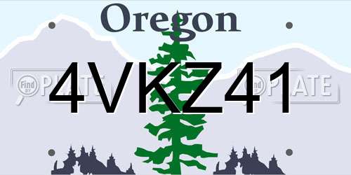 4VKZ41 Oregon License Plate