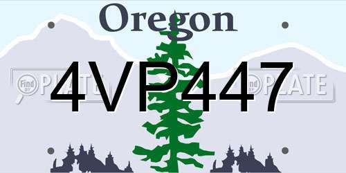4VP447 Oregon License Plate
