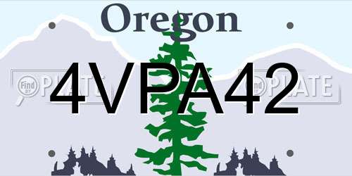 4VPA42 Oregon License Plate