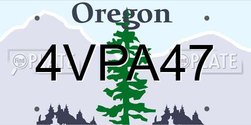 4VPA47 Oregon License Plate