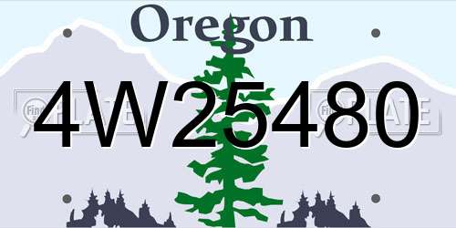 4W25480 Oregon License Plate