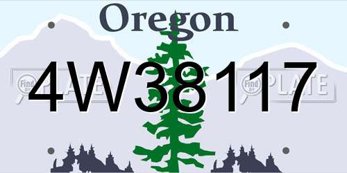 4W38117 Oregon License Plate