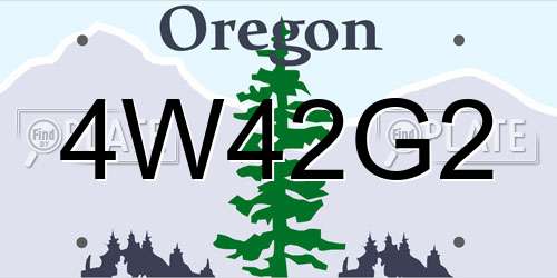 4W42G2 Oregon License Plate