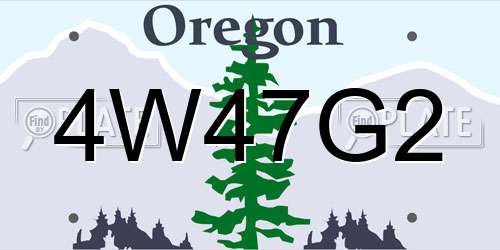 4W47G2 Oregon License Plate