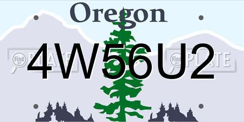 4W56U2 Oregon License Plate