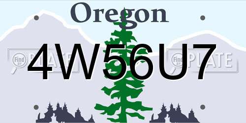 4W56U7 Oregon License Plate