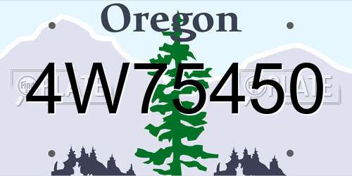4W75450 Oregon License Plate