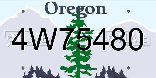 4W75480 Oregon License Plate