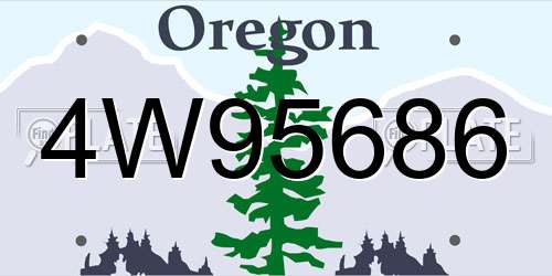4W95686 Oregon License Plate