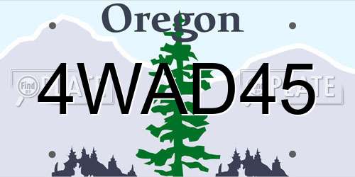 4WAD45 Oregon License Plate